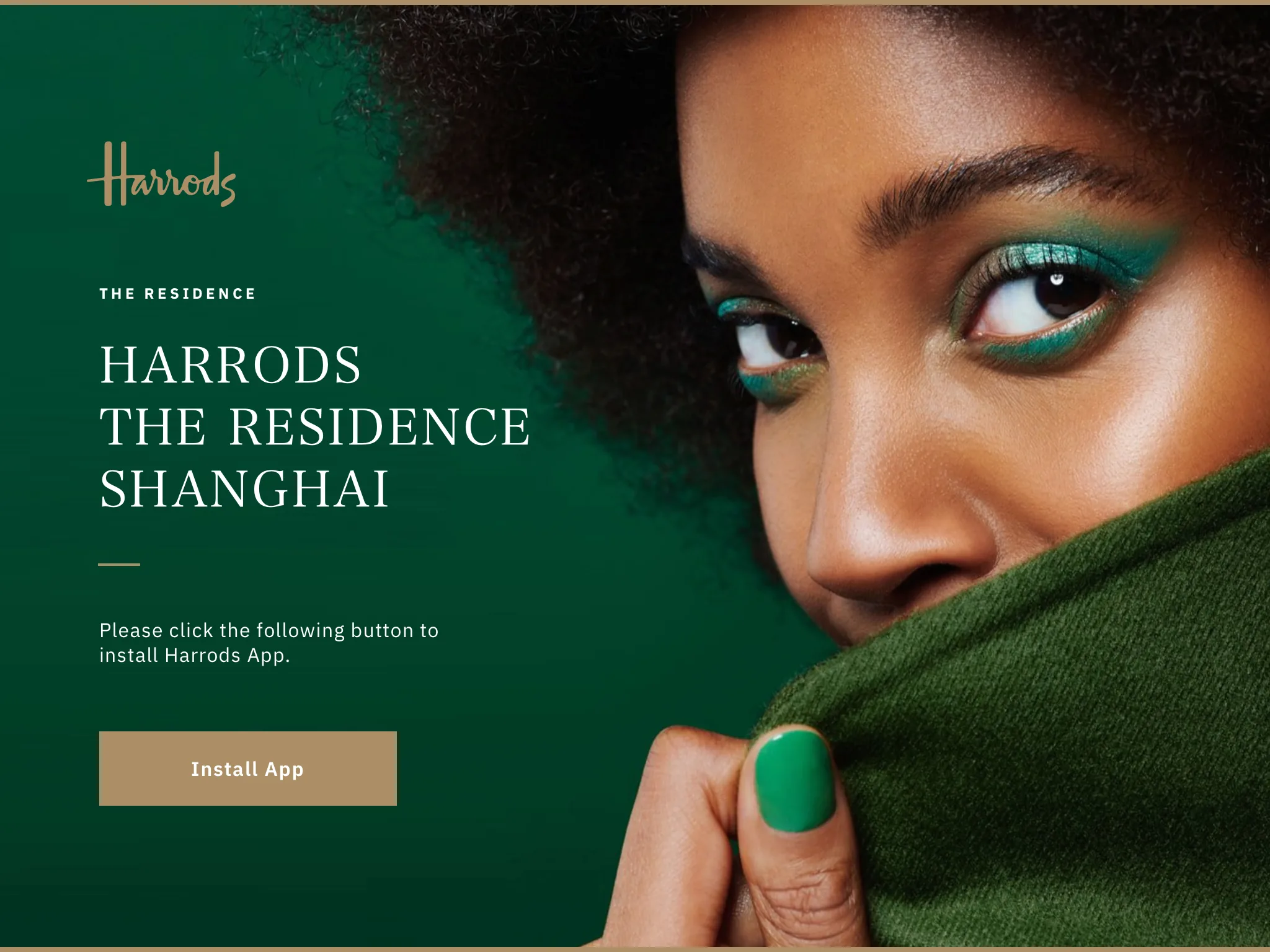 Harrods shopper application installation screen