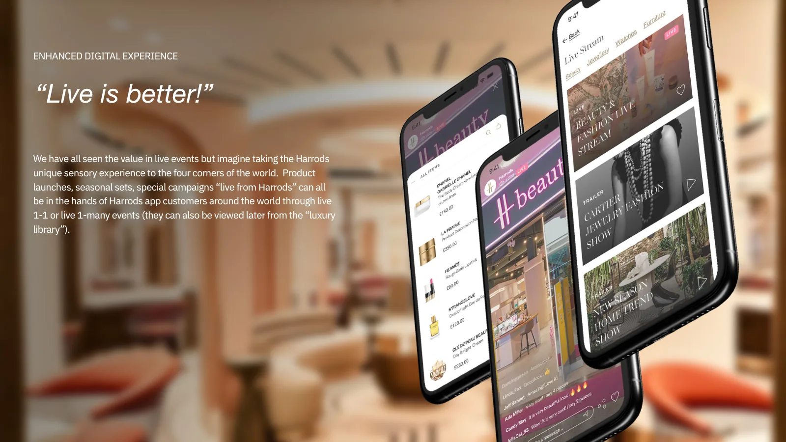 Harrods member app proposal for live digital discovery