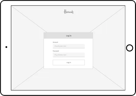 Log in low-fidelity wireframe