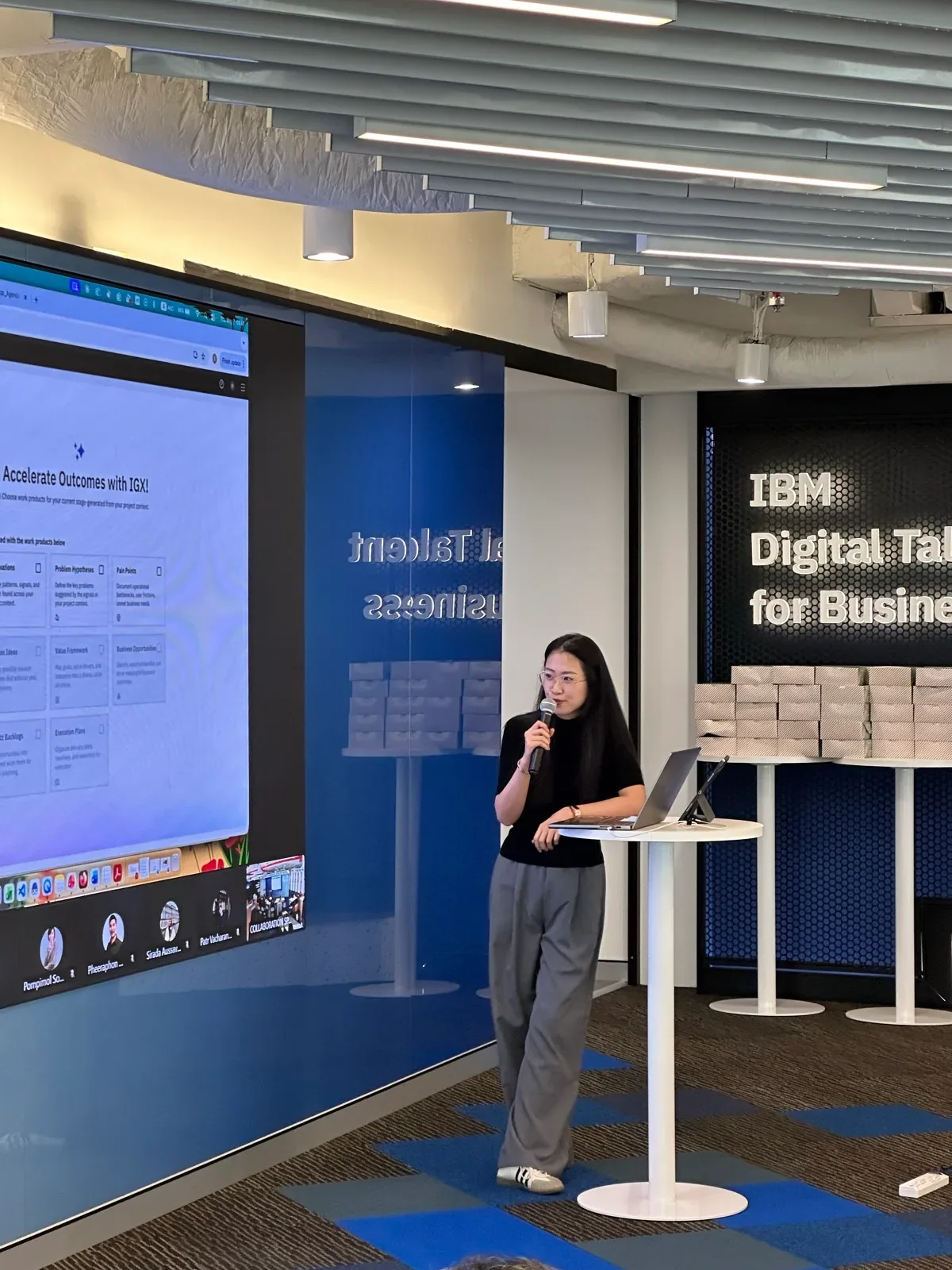 Sandy Wang facilitating an IBM Garage workshop
